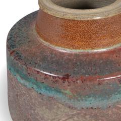  K hler Kahler Brutalist Vase in Gray Burgundy and Cerulean Glazes by Nils Kahler - 2825743