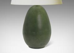  K hler Kahler Large Table Lamp in Deep Green Glaze by K hler Keramik - 3708327