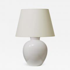  K hler Keramik Large Hand Turned Table Lamp in Crisp Off White Glaze by Kahler - 477602