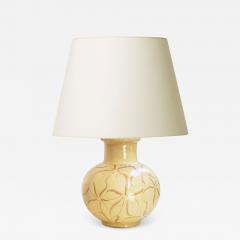  K hler Keramik Table Lamp in Ivory Glaze with Sgraffito Floral Pattern by K hler - 824058