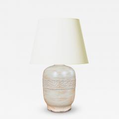  K ramos French Art Deco Table Lamp in Cream Pale Yellow Craquel Glaze - 3475144