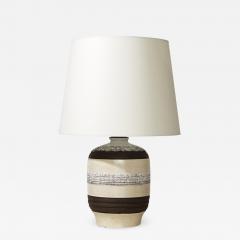  K ramos French Modernist Table Lamp with Textural Stripes by Keramos - 764150