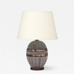  K ramos Glazed Ceramic Modernist Table Lamp by Keramos France c 1940 - 3818162