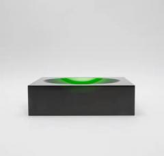  KA Glass Green Crystal Convex Bowl by KA Glass - 3887646