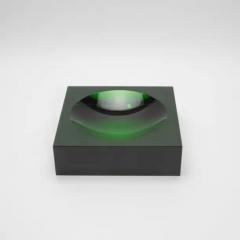  KA Glass Green Crystal Convex Bowl by KA Glass - 3887647