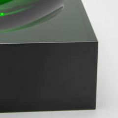  KA Glass Green Crystal Convex Bowl by KA Glass - 3887648