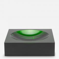  KA Glass Green Crystal Convex Bowl by KA Glass - 3891334