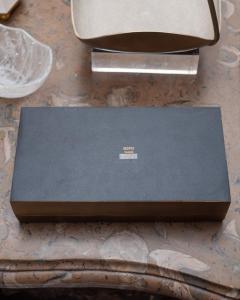  KIFU PARIS Contemporary Kifu Paris Brass Box with Creme Shagreen Inlay - 3370110