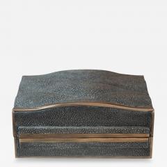  KIFU PARIS Contemporary Kifu Paris Quilted Charcoal Shagreen Box - 3098353