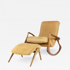  Kagan Dreyfuss Inc Vladimir Kagan Rocking Chair in Walnut and Leather Kagan Dreyfuss 1953 - 2506284