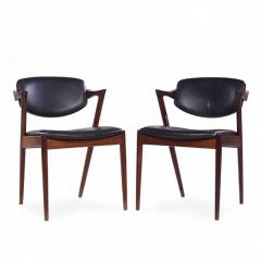  Kai Kristiasen Kai Kristiansen Model 42 Mid Century Danish Rosewood Dining Chairs Pair - 4283594