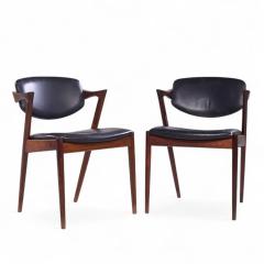  Kai Kristiasen Kai Kristiansen Model 42 Mid Century Danish Rosewood Dining Chairs Pair - 4283596