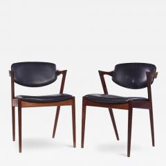  Kai Kristiasen Kai Kristiansen Model 42 Mid Century Danish Rosewood Dining Chairs Pair - 4287939