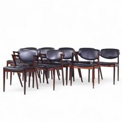  Kai Kristiasen Kai Kristiansen Model 42 Mid Century Danish Rosewood Z Chairs Set of 12 - 4224348