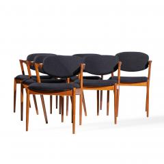  Kai Kristiasen Kai Kristiansen Model 42 Mid Century Danish Teak Z Dining Chairs Set of 6 - 4456444