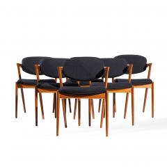  Kai Kristiasen Kai Kristiansen Model 42 Mid Century Danish Teak Z Dining Chairs Set of 6 - 4456445