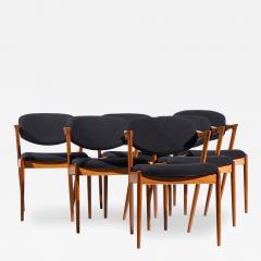  Kai Kristiasen Kai Kristiansen Model 42 Mid Century Danish Teak Z Dining Chairs Set of 6 - 4456829