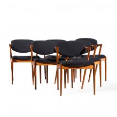  Kai Kristiasen Kai Kristiansen Model 42 Mid Century Danish Teak Z Dining Chairs Set of 6 - 4456834