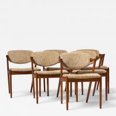  Kai Kristiasen Kai Kristiansen Model 42 Mid Century Danish Teak Z Dining Chairs Set of 6 - 4636115