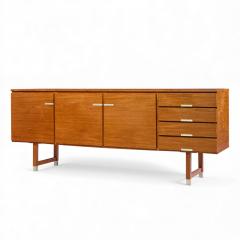  Kai Kristiasen Kai Kristiansen for Feldballes M belfabrik Danish Teak and Brass Credenza - 4433830