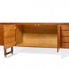  Kai Kristiasen Kai Kristiansen for Feldballes M belfabrik Danish Teak and Brass Credenza - 4433837