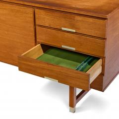  Kai Kristiasen Kai Kristiansen for Feldballes M belfabrik Danish Teak and Brass Credenza - 4433839