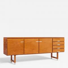 Kai Kristiasen Kai Kristiansen for Feldballes M belfabrik Danish Teak and Brass Credenza - 4434924