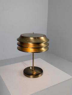  Kai Ruokonen Kai Ruokonen Finnmark Slated Table Lamp Full Brass Orno 1970s - 4448464