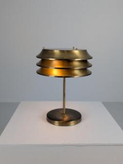  Kai Ruokonen Kai Ruokonen Finnmark Slated Table Lamp Full Brass Orno 1970s - 4448468