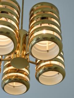  Kai Ruokonen Kai Ruokonen Five Arm Pendant Light in Brass Lynx Finland Early 1970s - 3335044