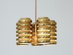  Kai Ruokonen Kai Ruokonen Five Arm Pendant Light in Brass Lynx Finland Early 1970s - 3335053