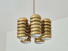  Kai Ruokonen Kai Ruokonen Five Arm Pendant Light in Brass Lynx Finland Early 1970s - 3335057