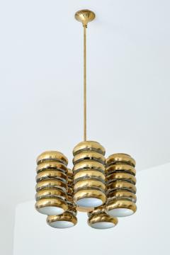  Kai Ruokonen Kai Ruokonen Five Arm Pendant Light in Brass Lynx Finland Early 1970s - 3335058