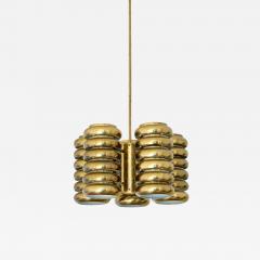  Kai Ruokonen Kai Ruokonen Five Arm Pendant Light in Brass Lynx Finland Early 1970s - 3341355