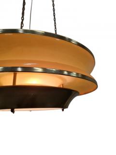  Kai Ruokonen Modernistic Slatted Kai Ruokonen Ceiling Pendant in Brass and Beige Lynx 1970s - 3944949