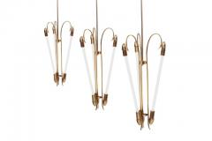  Kaiser Co Brass Chandelier by Kaiser with Fluorescent Tube Light - 456915