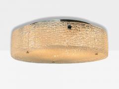  Kaiser Idell Kaiser Leuchten Kaiser Co Kaiser Leuchten Slumped Glass Steel Flushmount Germany 1960s - 4220651