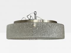  Kaiser Idell Kaiser Leuchten Kaiser Co Kaiser Leuchten Slumped Glass Steel Flushmount Germany 1960s - 4220652