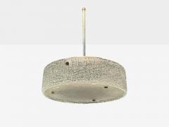  Kaiser Idell Kaiser Leuchten Kaiser Co Kaiser Leuchten Textured Glass Nickel Pendant Light Germany 1960s - 4271176