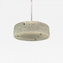  Kaiser Idell Kaiser Leuchten Kaiser Co Kaiser Leuchten Textured Glass Nickel Pendant Light Germany 1960s - 4277027