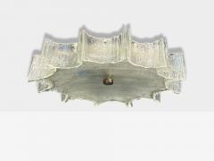 Kaiser Kaiser Frosted Glass Chrome Flush Mount Light Germany 1960s - 4220836