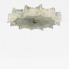  Kaiser Kaiser Frosted Glass Chrome Flush Mount Light Germany 1960s - 4225636