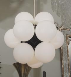  Kaiser Leuchten Black Kaiser Molecular Chandelier with Satin Opal Glass Pair Available  - 139480