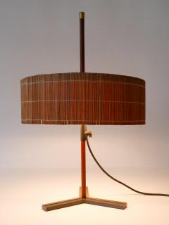  Kaiser Leuchten Exceptional Mid Century Modern Teak Brass Table Lamp by Kaiser Leuchten 1960s - 3924574