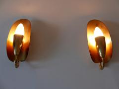  Kaiser Leuchten Set of Two Lovely Mid Century Modern Brass Sconces or Wall Lamps Germany 1950s - 4007684