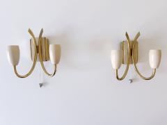  Kaiser Leuchten Set of Two Lovely Mid Century Sputnik Sconces or Wall Lights Germany 1950s - 4472665