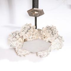  Kaiser Luchten Mid Century Hexagonal White Gold Glass Shaded Chandelier by Kaiser Luchten - 3352831