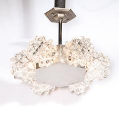  Kaiser Luchten Mid Century Hexagonal White Gold Glass Shaded Chandelier by Kaiser Luchten - 3352832