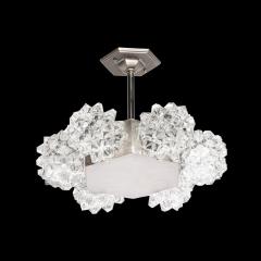  Kaiser Luchten Mid Century Hexagonal White Gold Glass Shaded Chandelier by Kaiser Luchten - 3352833