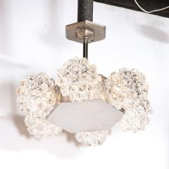  Kaiser Luchten Mid Century Hexagonal White Gold Glass Shaded Chandelier by Kaiser Luchten - 3352834
